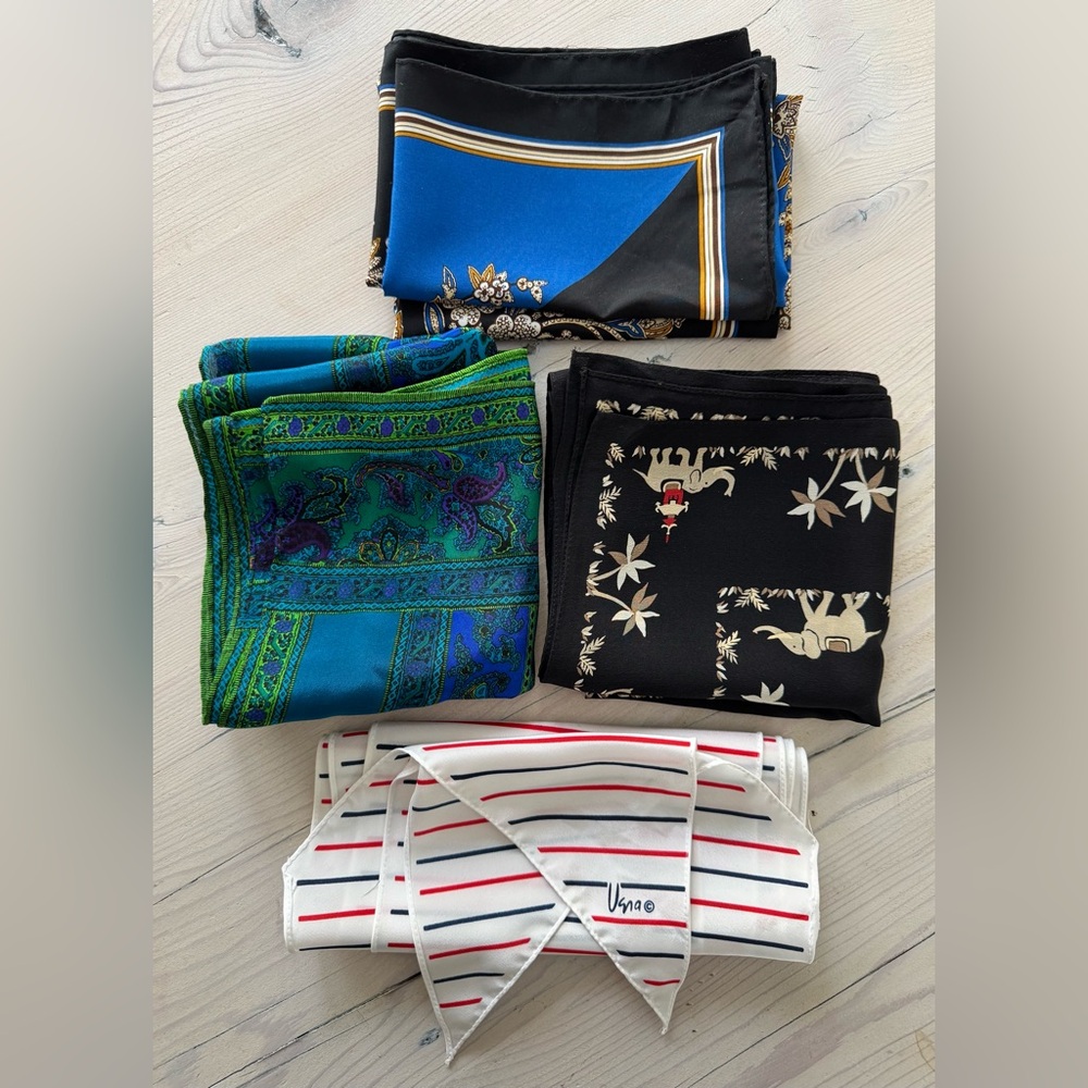 4 Vintage Scarves Bundle | 3 Silk and 1 Vera Neumann